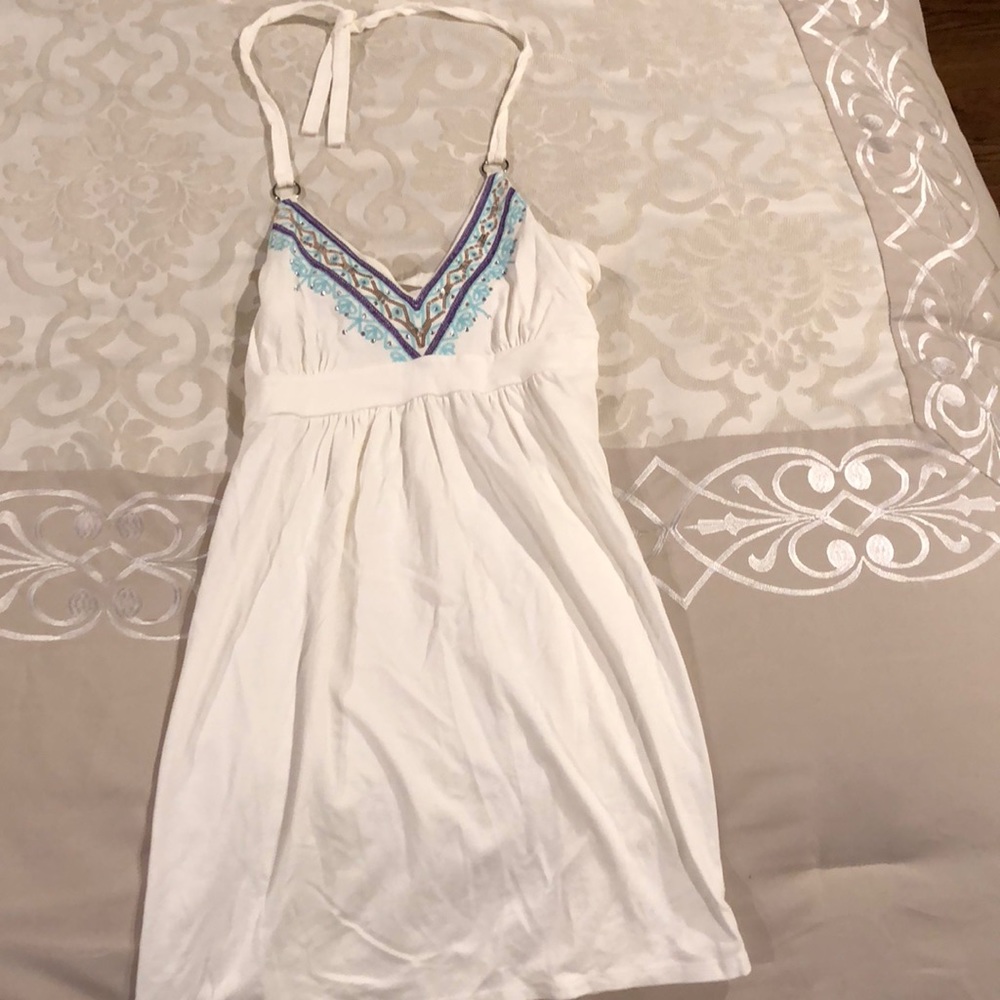 White cotton halter summer dress